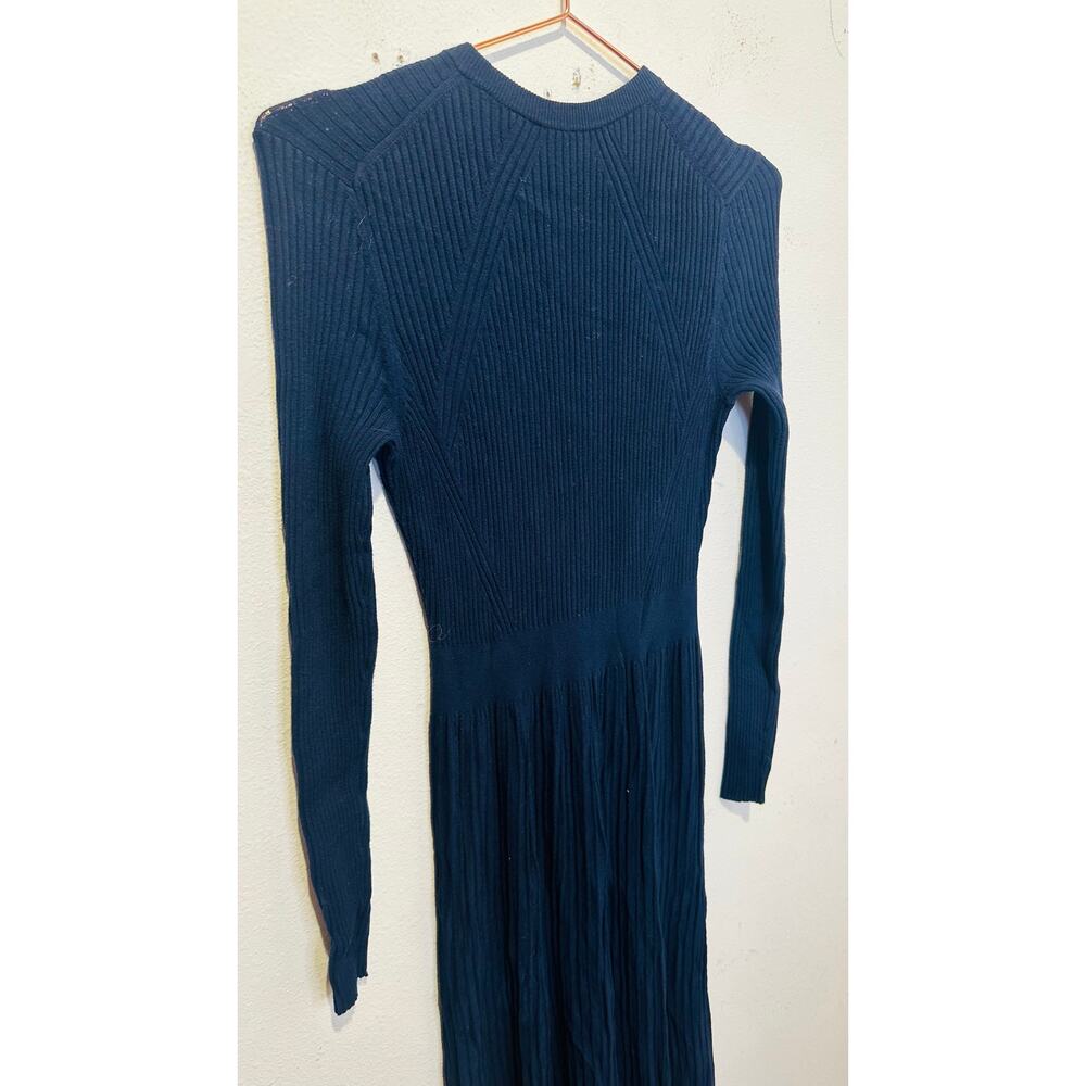 ANN MASHBURN Navy Blue Addie Long Sleeve Crew Neckline Sweater Dress sz Small - Picture 10 of 14